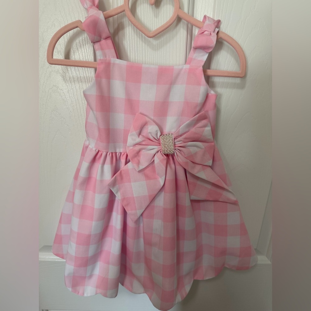 Rare Editions Pink and White Dress